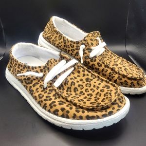 GYPSY JAZZ SLIP ONS IN LEOPARD PRINT!